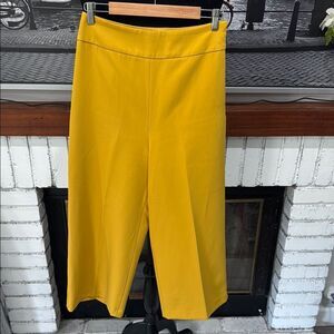 Express women’s pants trousers wide leg high-rise stretch size 8S Yellow